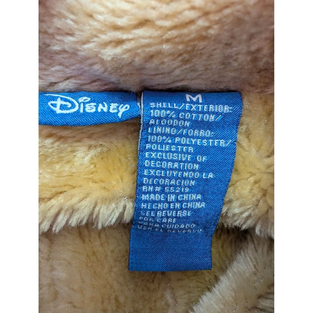 Disney Tinkerbell Feisty Denim Jacket Blue Sherpa Lined Y2K Medium Vintage Style - Picture 4 of 10